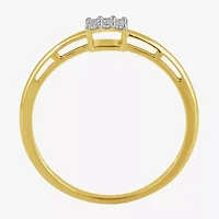 (I / I2) Womens 1/10 CT. T.W. Lab Grown White Diamond 10K Gold Engagement Ring