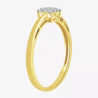 (I / I2) Womens 1/10 CT. T.W. Lab Grown White Diamond 10K Gold Engagement Ring