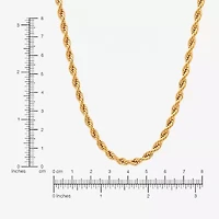 Men's Yellow Stainless Steel Solid Rope Chain Necklace