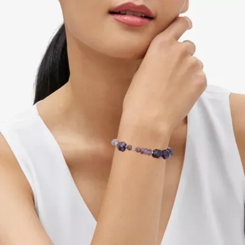 Silpada Womens Purple Sterling Silver Beaded Bracelet