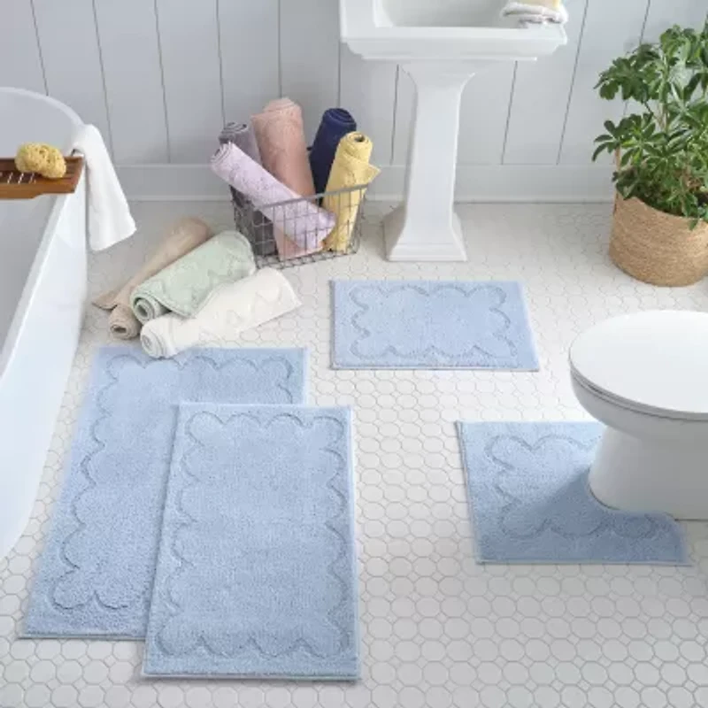 Martha Stewart Cotton Scalloped Bath Rug