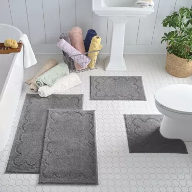 Martha Stewart Cotton Scalloped Bath Rug