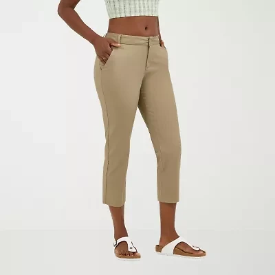 Lee Wrinkle Free Womens Stretch Fabric Straight Mid Rise Capri Pant