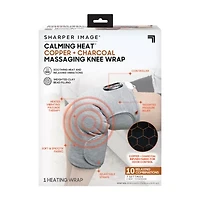 Sharper Image Calming Heat Copper + Charcoal Massaging Knee Compression Wrap