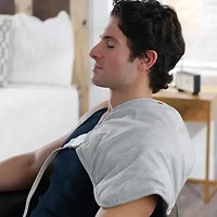 Sharper Image Calming Heat Copper + Charcoal Massaging Contour Compression Wrap