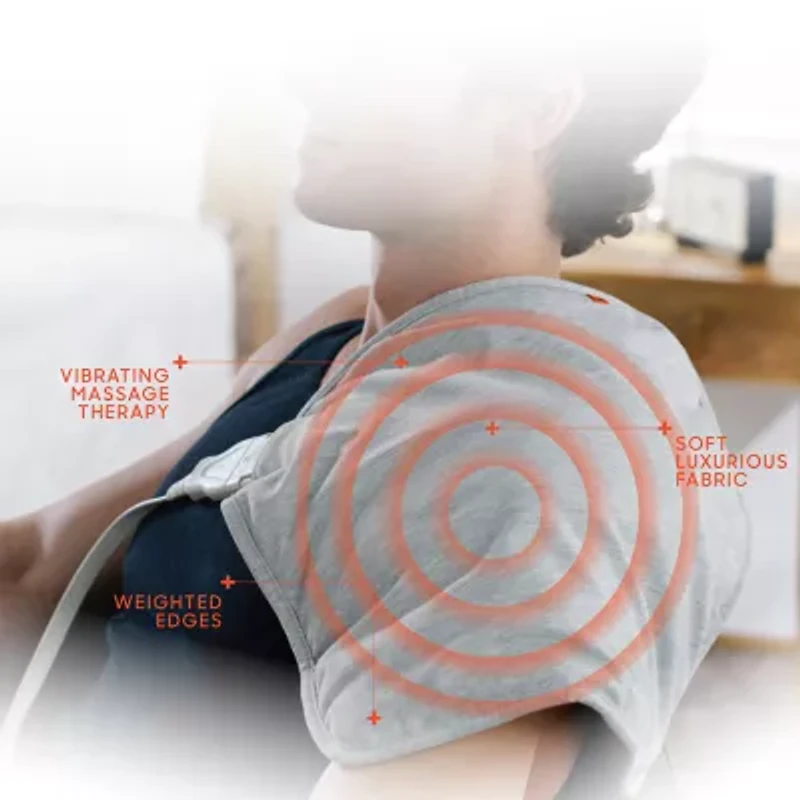 Sharper Image Calming Heat Copper + Charcoal Massaging Contour Compression Wrap