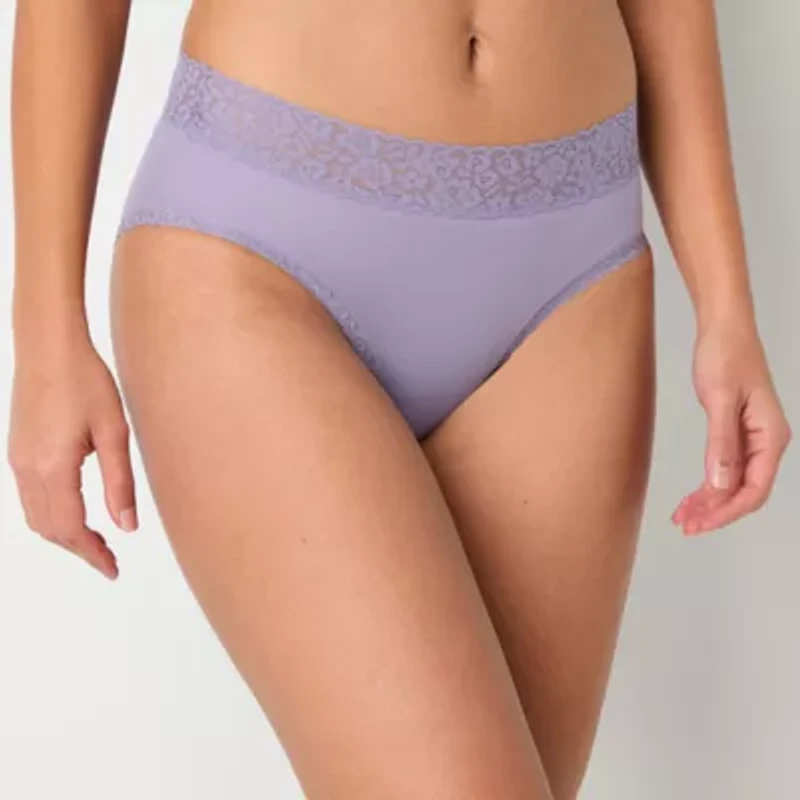 Ambrielle Everyday High Cut With Lace Trim Panty
