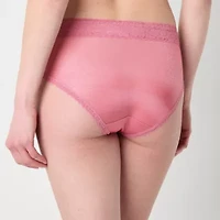 Ambrielle Everyday High Cut With Lace Trim Panty