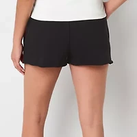 Mickey And Friends Fleece Short Juniors Womens Low Rise Pull-On