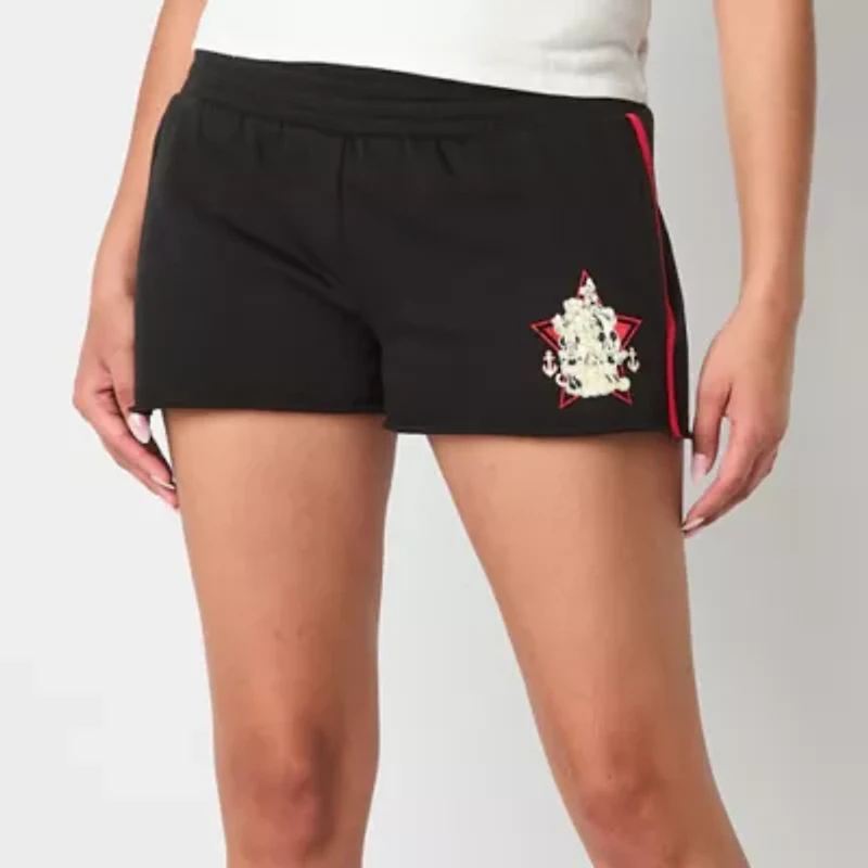 Mickey And Friends Fleece Short Juniors Womens Low Rise Pull-On