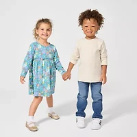 Okie Dokie Textured Knit Toddler & Little Boys Crew Neck Long Sleeve 2-pc. T-Shirt