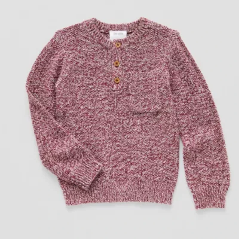 Okie Dokie Toddler & Little Boys Henley Neck Long Sleeve Pullover Sweater