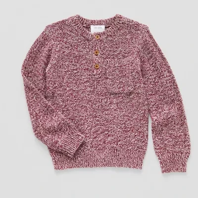 Okie Dokie Toddler & Little Boys Henley Neck Long Sleeve Pullover Sweater