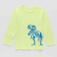 Okie Dokie Toddler & Little Boys Crew Neck Long Sleeve Regular Fit Graphic T-Shirt