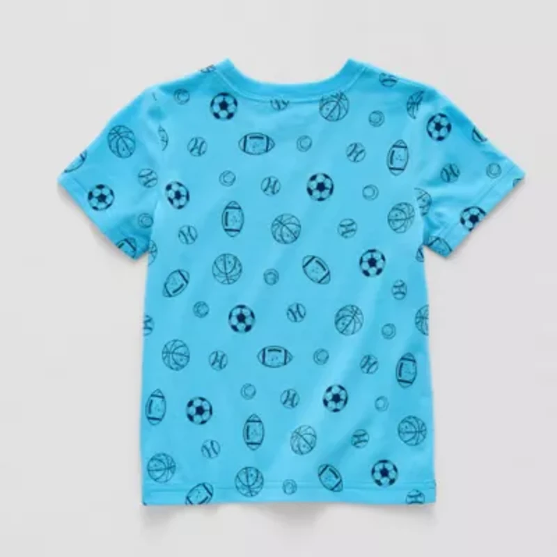 Okie Dokie Active Toddler & Little Boys Crew Neck Short Sleeve Regular Fit Graphic T-Shirt