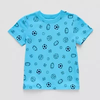 Okie Dokie Active Toddler & Little Boys Crew Neck Short Sleeve Regular Fit Graphic T-Shirt