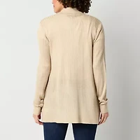 Liz Claiborne Womens Long Sleeve Open Front Cardigan