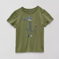 Okie Dokie Toddler & Little Boys Crew Neck Short Sleeve Regular Fit Graphic T-Shirt