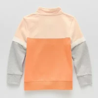Okie Dokie Toddler & Little Boys High Neck Long Sleeve French Terry Casual Quarter-Zip Pullover