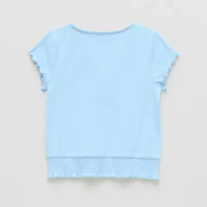 Thereabouts Little & Big Kid Girls V Neck Short Sleeve T-Shirt