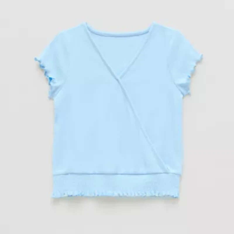 Thereabouts Little & Big Kid Girls V Neck Short Sleeve T-Shirt