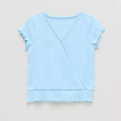 Thereabouts Little & Big Kid Girls V Neck Short Sleeve T-Shirt