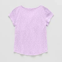 Thereabouts Little & Big Kid Girls U Neck Short Sleeve T-Shirt