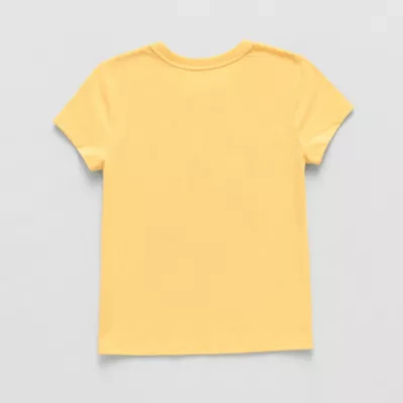 Thereabouts Little & Big Kid Girls Round Neck Short Sleeve Regular Fit Graphic T-Shirt