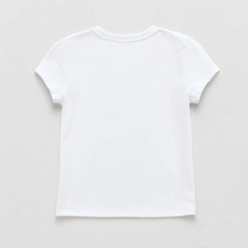 Thereabouts Little & Big Kid Girls Crew Neck Short Sleeve Regular Fit Graphic T-Shirt