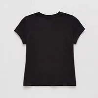 Thereabouts Little & Big Kid Girls Crew Neck Short Sleeve Regular Fit Graphic T-Shirt