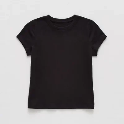 Thereabouts Little & Big Kid Girls Crew Neck Short Sleeve Regular Fit Graphic T-Shirt