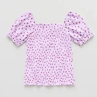Thereabouts Little & Big Kid Girls Square Neck Short Sleeve T-Shirt