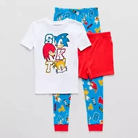 Little & Big Kid Boys Sonic the Hedgehog Round Neck Short Sleeve 3-pc. Pajama Sets