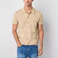 Frye and Co. Southwestern Stitch Mens Short Sleeve Regular Fit Button-Down Shirt