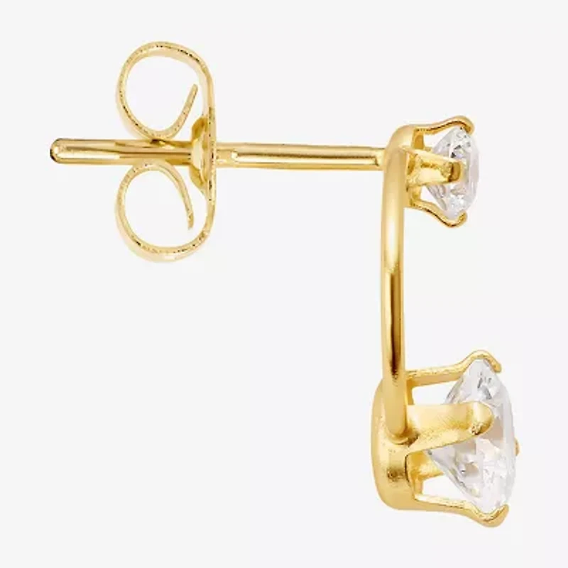 Silver Treasures Cubic Zirconia 14K Gold Over Silver 10.4mm Stud Earrings
