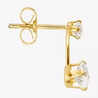 Silver Treasures Cubic Zirconia 14K Gold Over Silver 10.4mm Stud Earrings