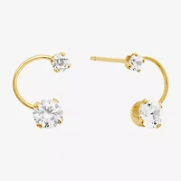 Silver Treasures Cubic Zirconia 14K Gold Over Silver 10.4mm Stud Earrings