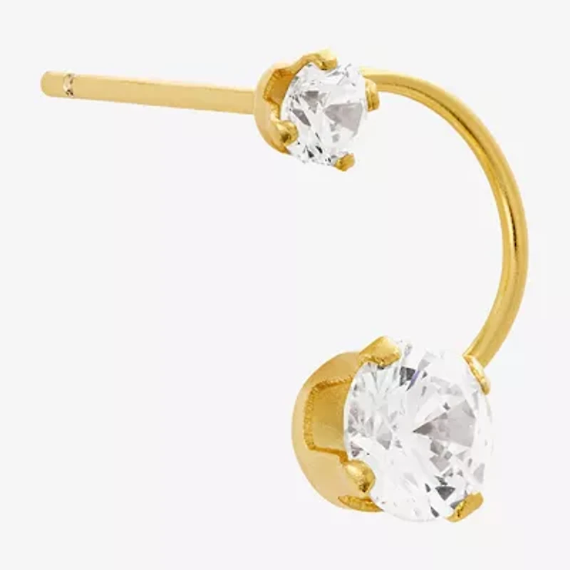 Silver Treasures Cubic Zirconia 14K Gold Over Silver 10.4mm Stud Earrings