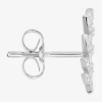 Silver Treasures Cubic Zirconia Sterling Silver 12.1mm Stud Earrings