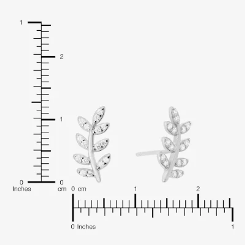 Silver Treasures Cubic Zirconia Sterling Silver 12.1mm Stud Earrings