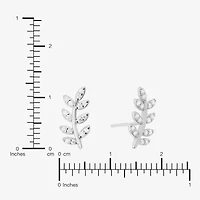 Silver Treasures Cubic Zirconia Sterling Silver 12.1mm Stud Earrings