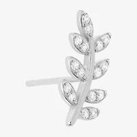 Silver Treasures Cubic Zirconia Sterling Silver 12.1mm Stud Earrings