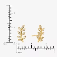 Silver Treasures Cubic Zirconia 14K Gold Over Silver 12.1mm Stud Earrings