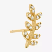 Silver Treasures Cubic Zirconia 14K Gold Over Silver 12.1mm Stud Earrings