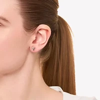 Silver Treasures Cubic Zirconia Sterling Silver 10.4mm Stud Earrings