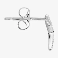 Silver Treasures Starfish Cubic Zirconia Sterling Silver 8.8mm Stud Earrings