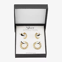 Silver Addiction Womens 14K Gold Over Silver 2 Pair Earring Set