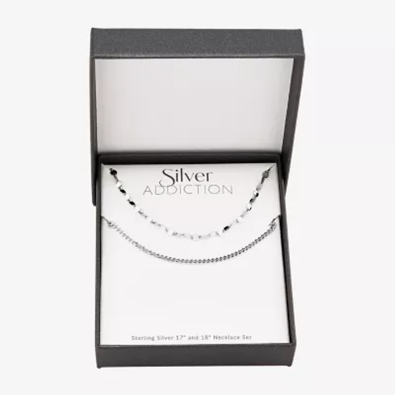 Womens Sterling Silver 2-pc. Necklace Set