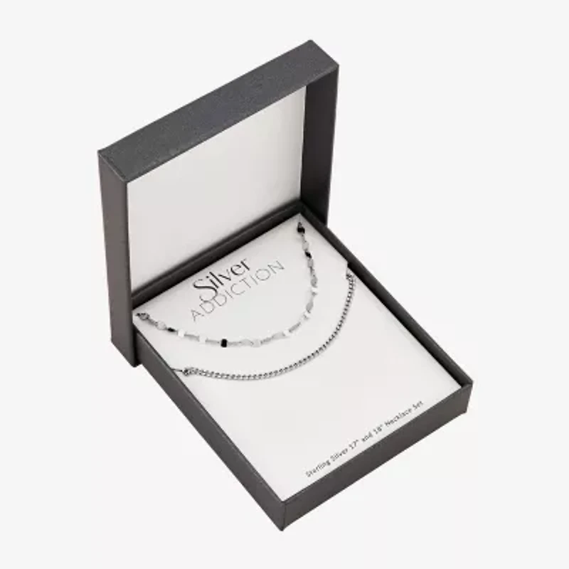 Womens Sterling Silver 2-pc. Necklace Set