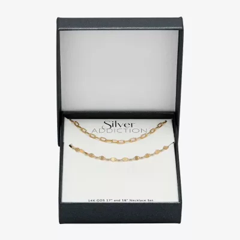Womens 14K Gold Over Silver 2-pc. Necklace Set